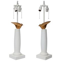 Pair of Sirmos Dove Lamps 8