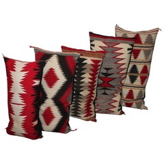 Antique Amazing Collection of Navajo Indian Weaving Saddle Blanket Pillows