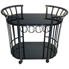 Style of Russell Woodard Flat Band Steel Bar Cart