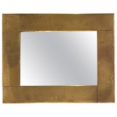 Classic Style Mirror by Gabriella Crespi, Gold-Plated Brass, circa 1970, France 10