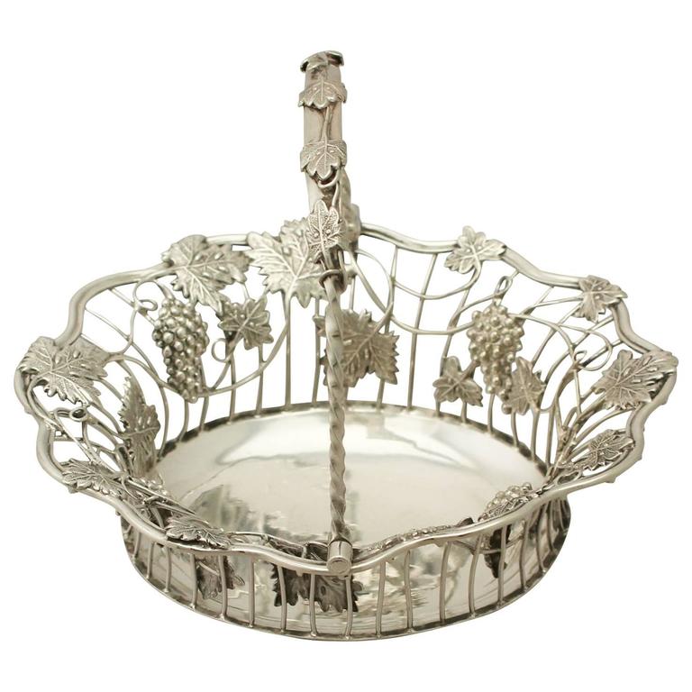 Antique Sterling Silver Sweetmeat Basket For Sale at 1stdibs