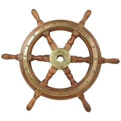 Antique Rudder with Six Spokes