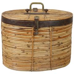 Asian Basket with Brass Trim 4
