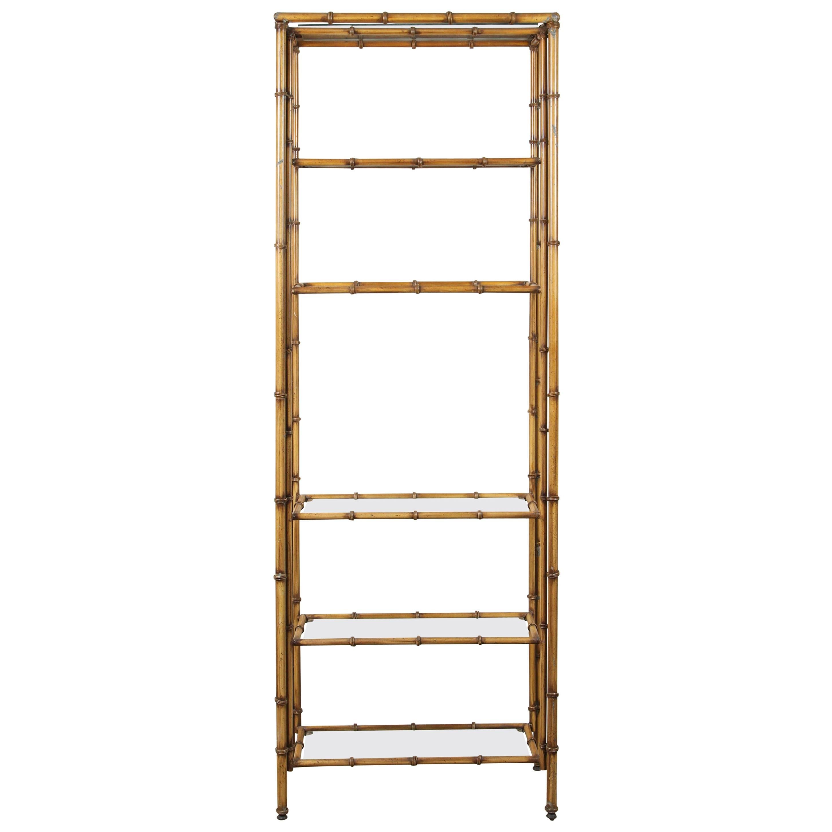Faux Bamboo Etagere Yellow Bamboo Color For Sale
