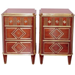 Pair of 19th Century Russian Mahogany Nightstand Commodes