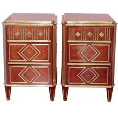 Antique Pair of 19th Century Russian Mahogany Nightstand Commodes