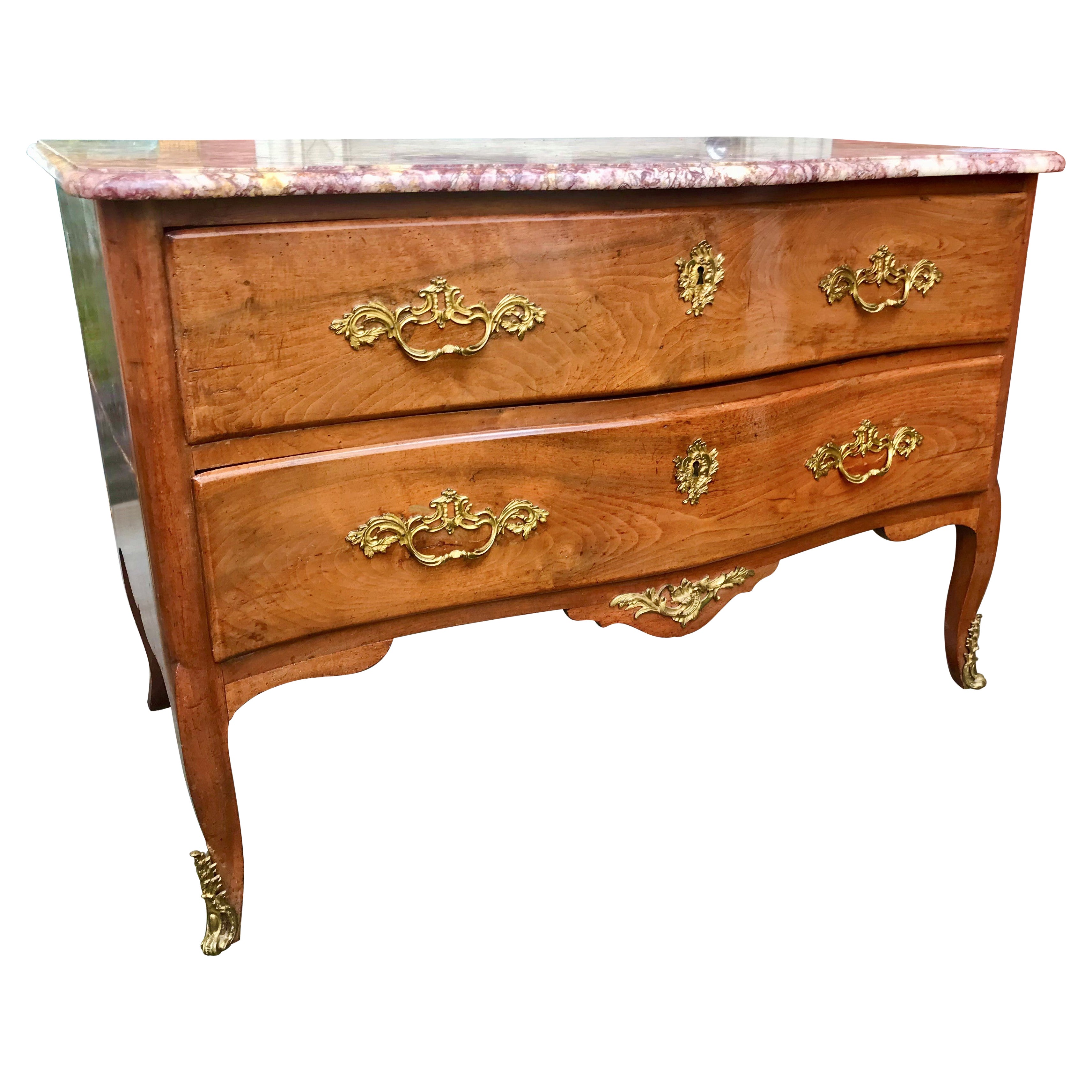 Large Louis  XV Serpentine Shape Period Commode