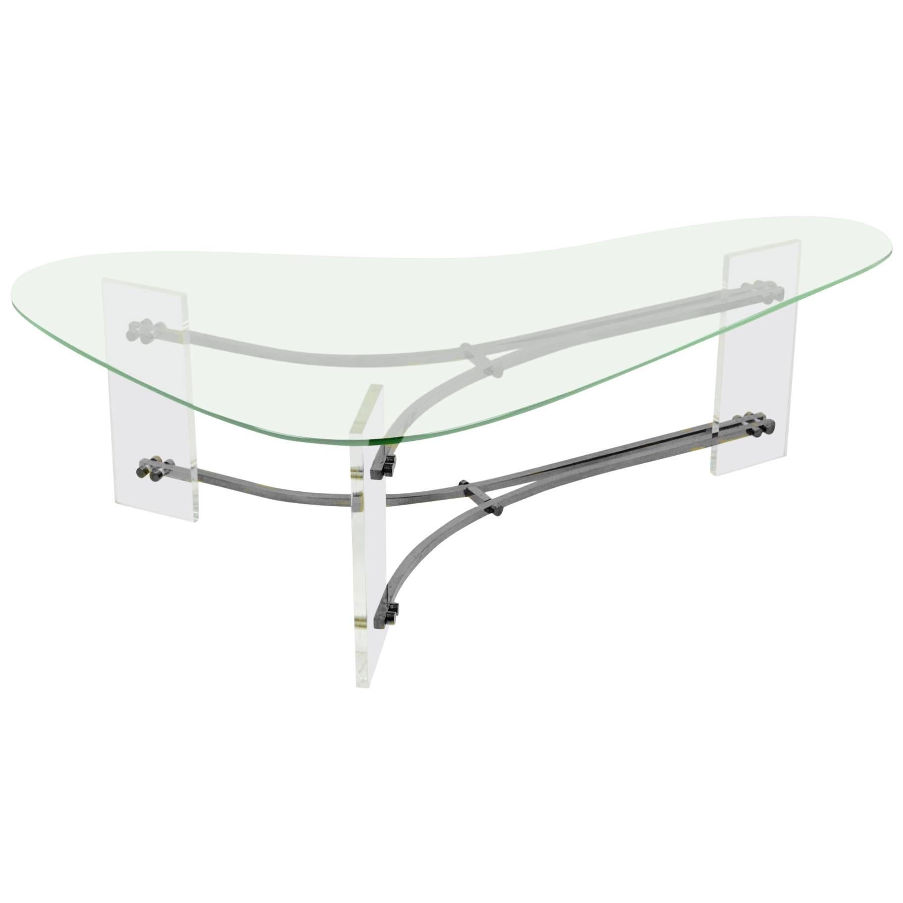 Biomorphic Lucite Cocktail Table by Charles Hollis Jones For Sale