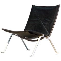Poul Kjaerholm PK22 Easy Chair E. Kold Christensen, 1960s, Denmark Black Leather 6