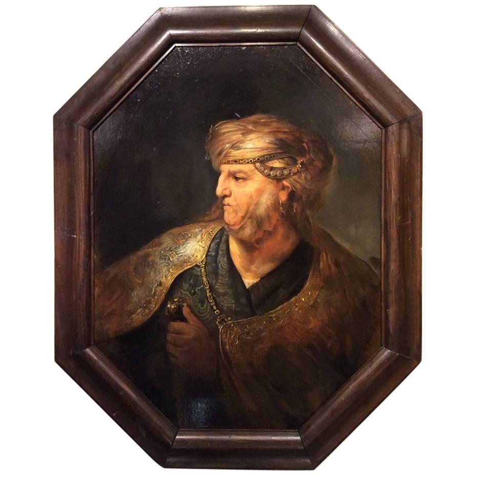 Man in Oriental Dress, Oil on Panel, French School, 19th Century For Sale