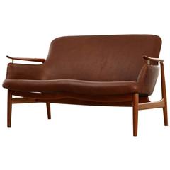 Finn Juhl Two-Seat Sofa, Model No. NV53 in Leather 6