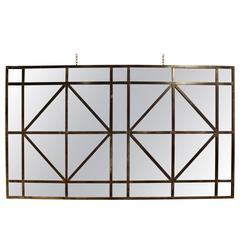 Vintage Large Industrial Window Frame Mirror