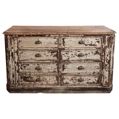Antique Painted Shop Cabinet
