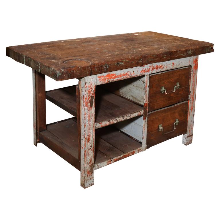 Rustic Work Table For Sale at 1stdibs