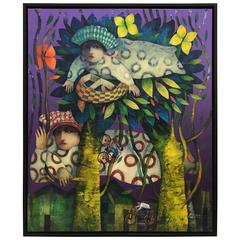 Surrealist Oil on Canvas by Jose Luis Alfaro, Peru 1