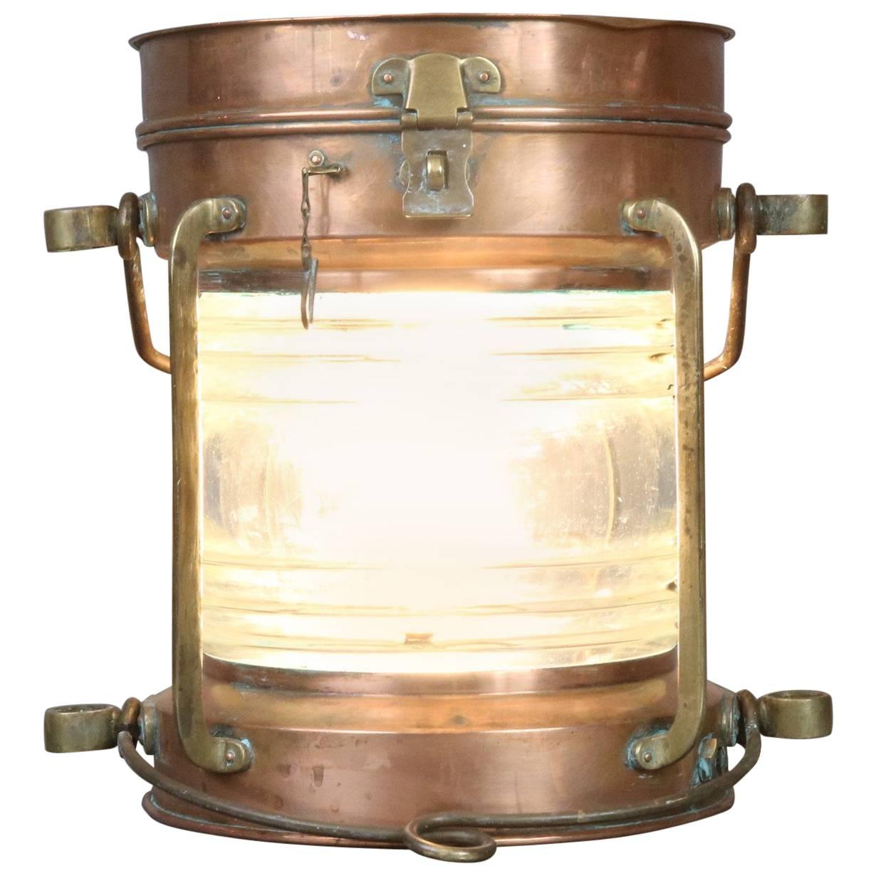 Solid Copper Ship's Lantern For Sale