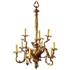 1900s French Gas and Electric Chandelier