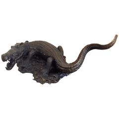 Cast Bronze Sculpture of an Alligator 5