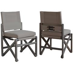 Maclaren Armless Dining Chair in Ash Grey White Oak and Outdoor Fabric 4