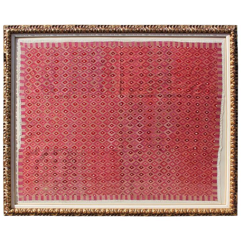 Monumental Framed Silk Geometric Tapestry For Sale at 1stdibs