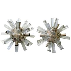 Mid-Century Modern Sputnik Venini Attributed Glass Sconces, Pair 11