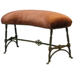 1920s Spanish Revival Curved Bench in the Manner of Oscar Bach