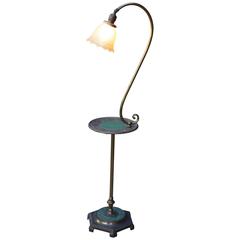 1920s Floor Lamp with Table Tray