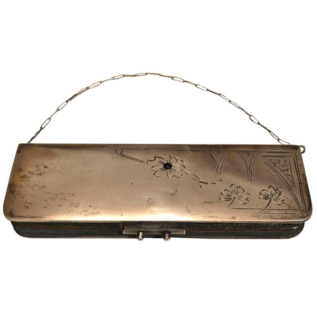 Antique Russian Ladies Sterling Silver Purse For Sale