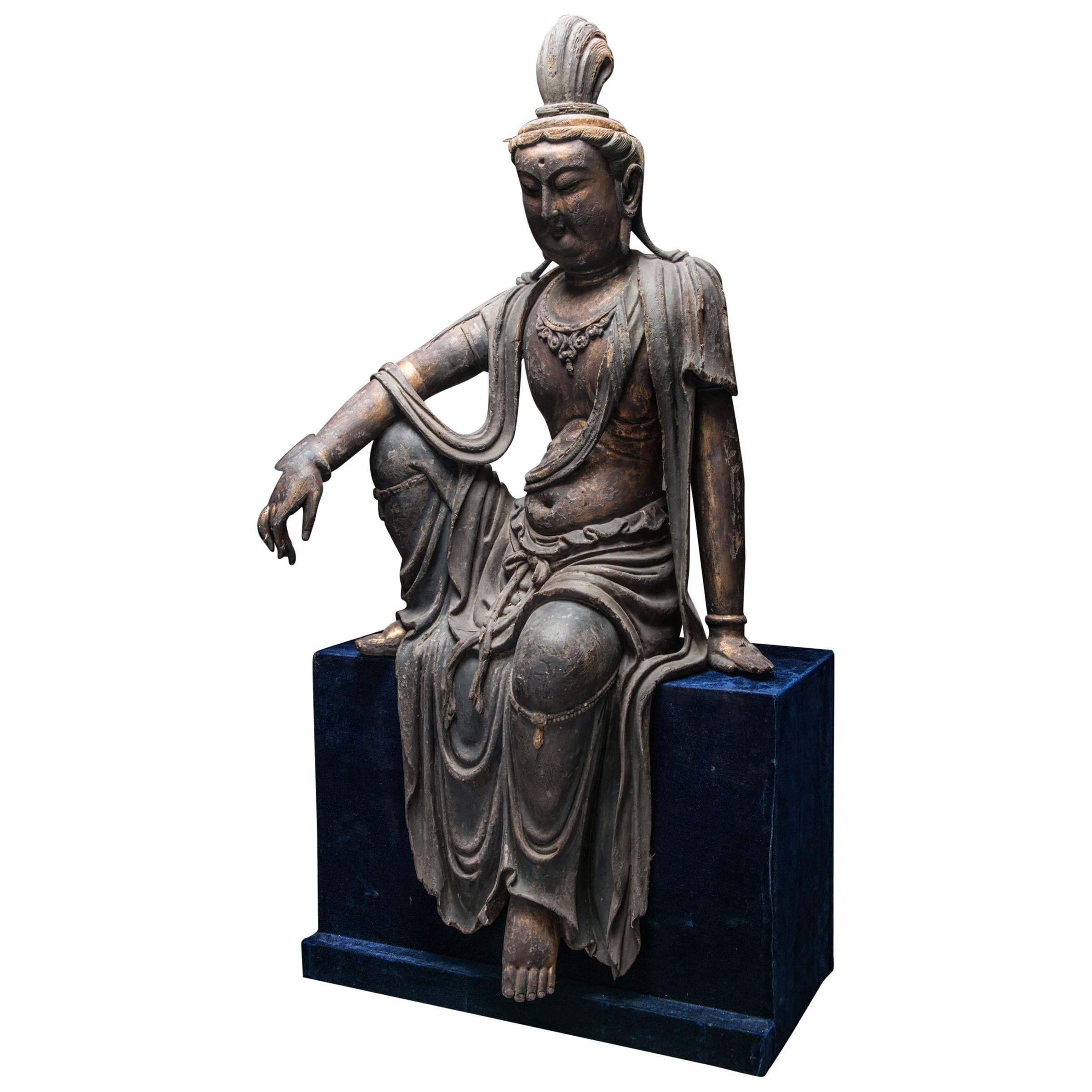 Ming Dynasty Wooden Guanyin For Sale