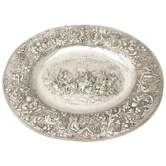 1886 German Sterling Silver Charger Plate 1