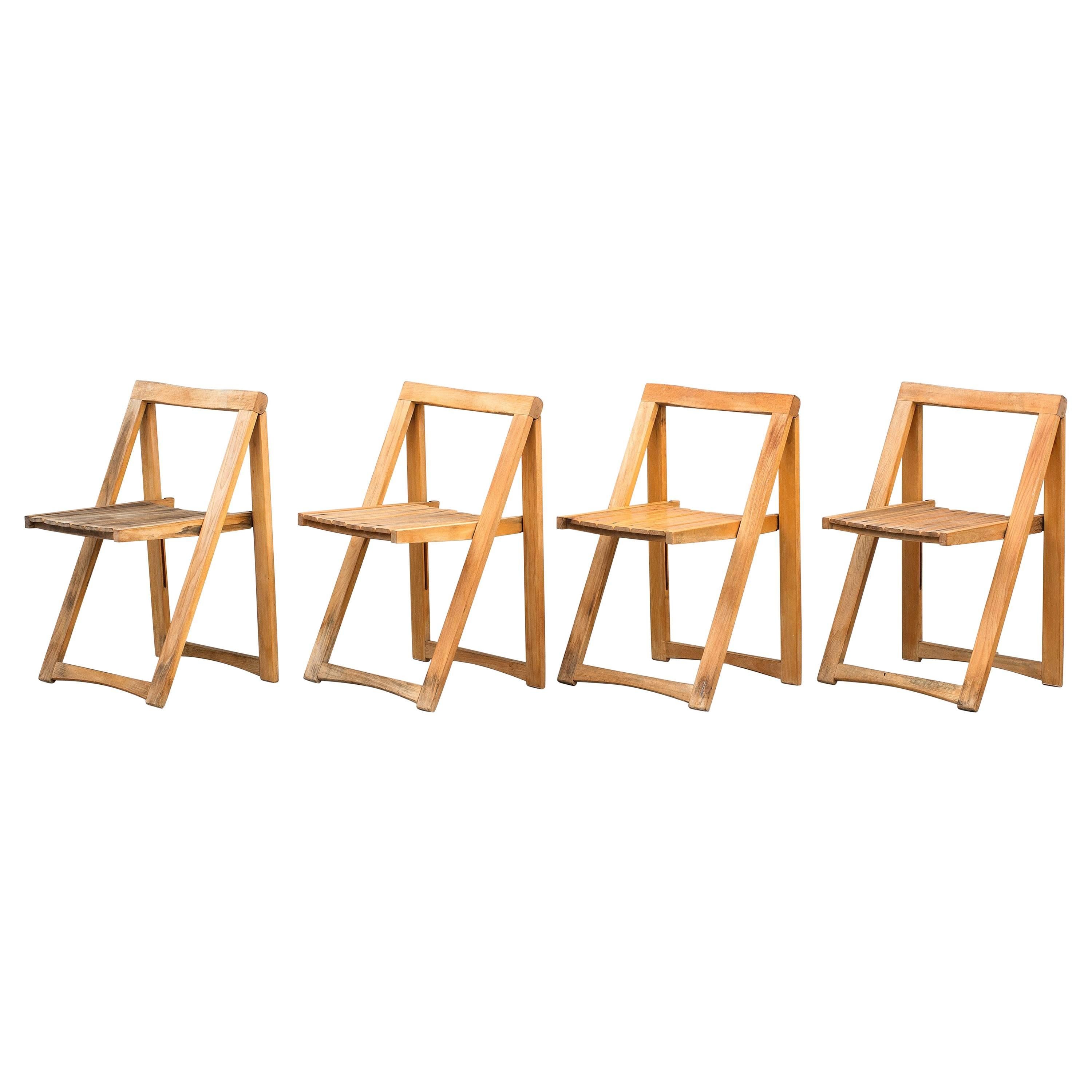 Set of Four Danish Mid-Century Folding Chairs For Sale