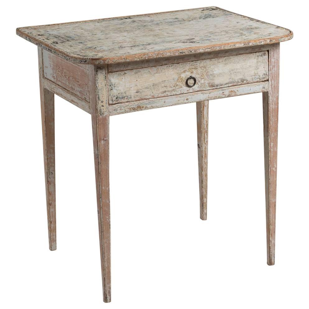 19th Century Swedish Side Table Scraped to Original Paint