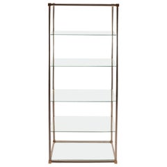 Aluminum / Brass and Glass Etagere, Vitrine by Vesey