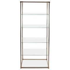 Aluminum / Brass and Glass Etagere, Vitrine by Vesey 4