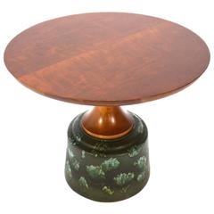 Ceramic Pedestal Side Table by John Van Koert