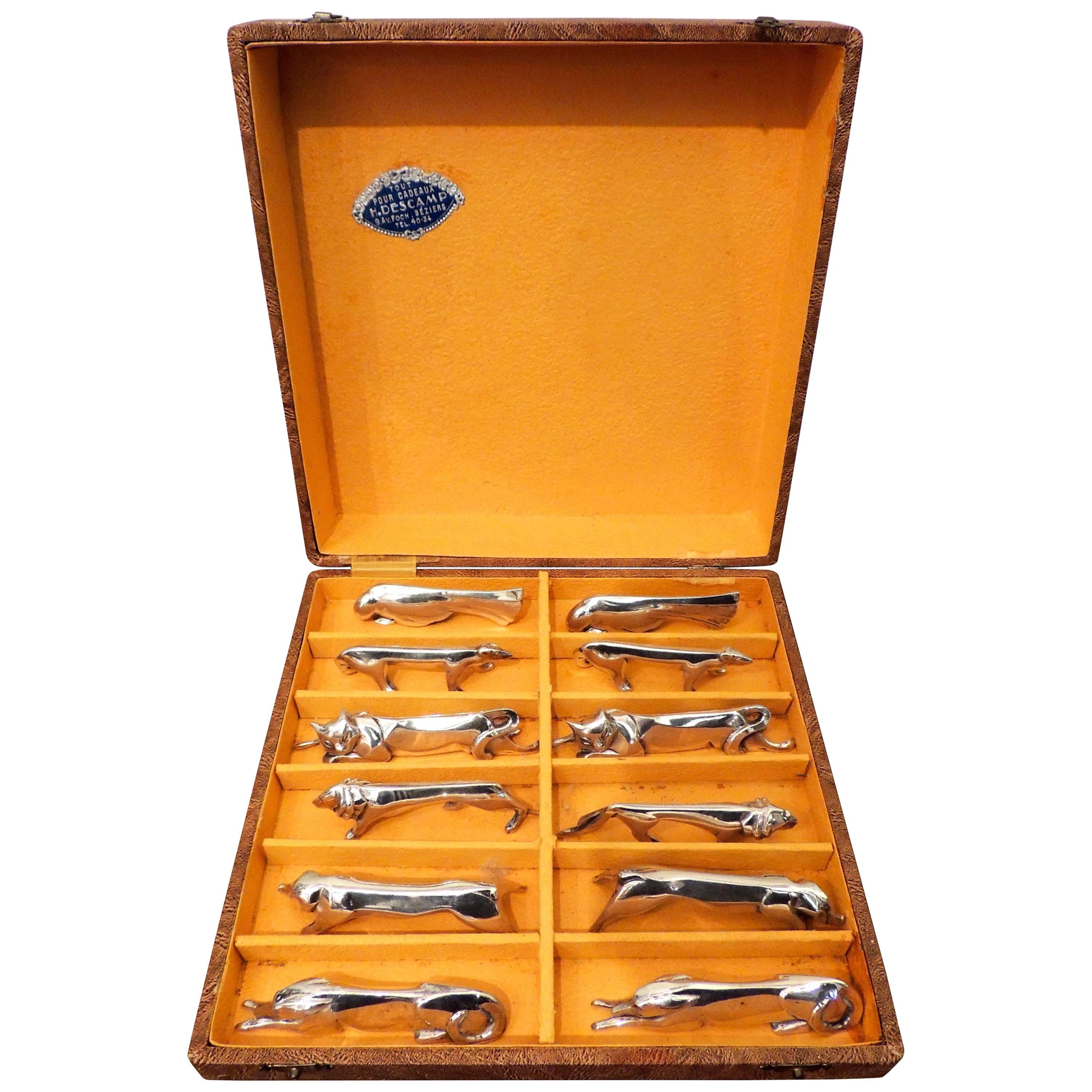 Silver Knife Rests by Sandoz for Christofle Galia