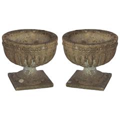 Pair of English Antique Stone Urns 6