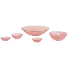 Opalescent Pink Murano Glass Bowls