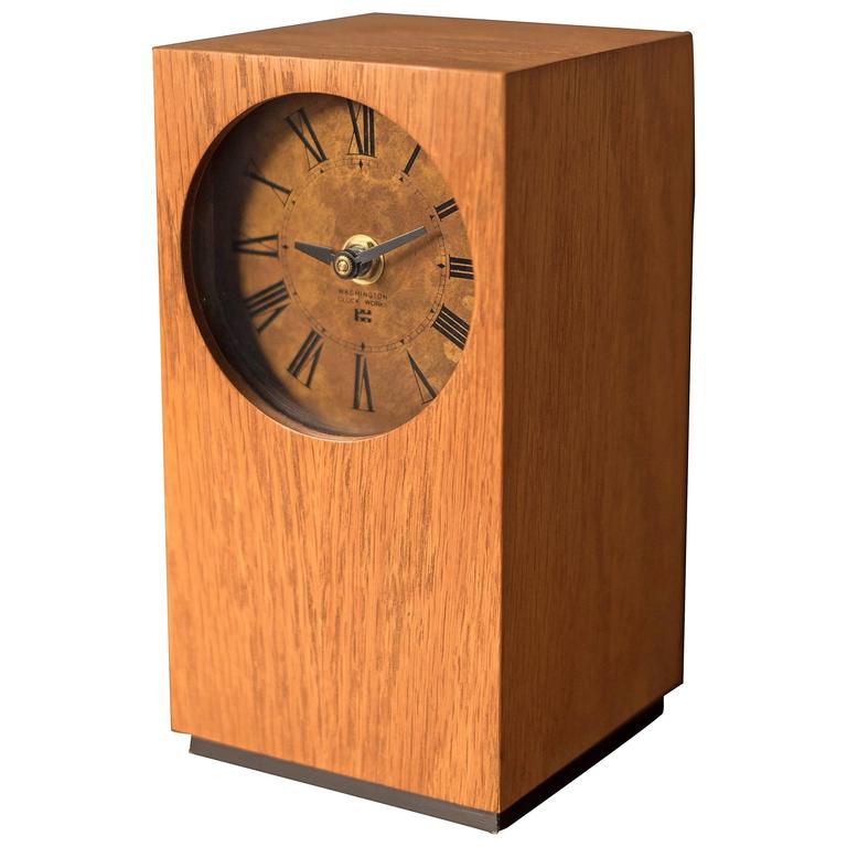 MidCentury Modern Wood Clock For Sale at 1stdibs