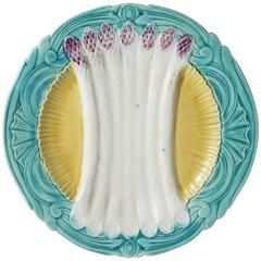 19th Century French Majolica Asparagus Plate Orchies 12