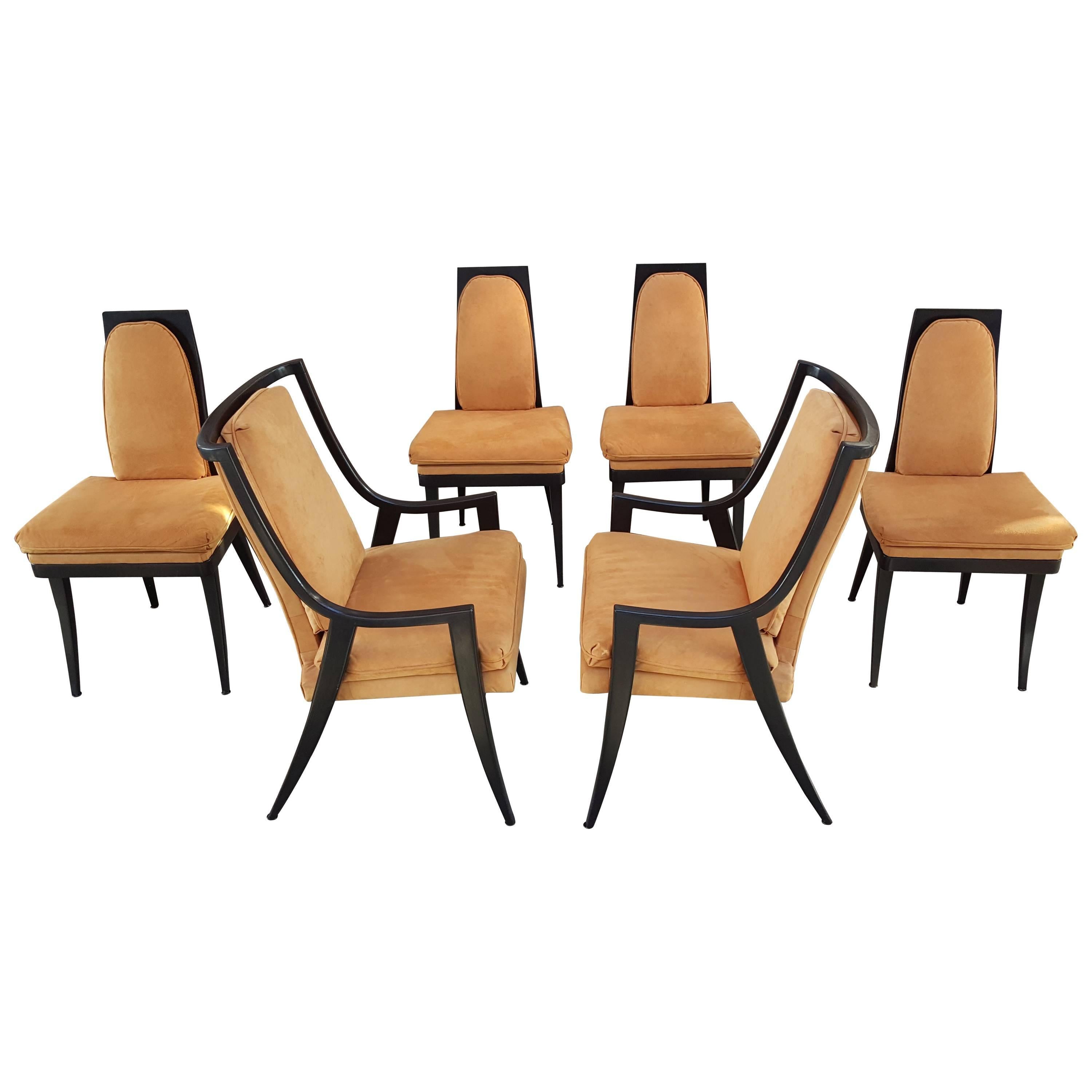 Set of Six Sculptural Dining Chairs by Harvey Probber For Sale