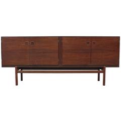 Clean Lined Rosewood Danish Modern Sideboard or Credenza