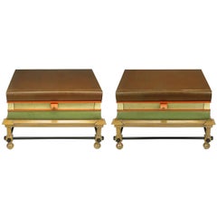 Vintage Pair of Rare John Dickinson Stacked Books End Tables