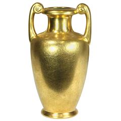 1950s Pickard Bavaria Porcelain Vase 22-karat Gold Encrusted Floral Brocade