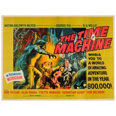 Original Retro Science Fiction Movie Poster for the Time Machine by H.G. Wells