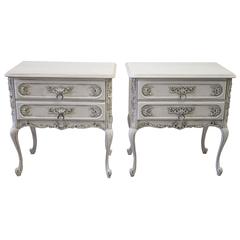 Pair of Painted French Louis XV Style Nightstands