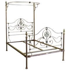 Antique Gold Double Half Tester Bed - M4P22