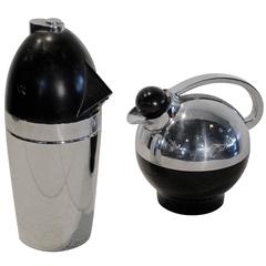 Art Deco Machine Age Industrial Seltzer Bottle and Thermos, circa 1930s