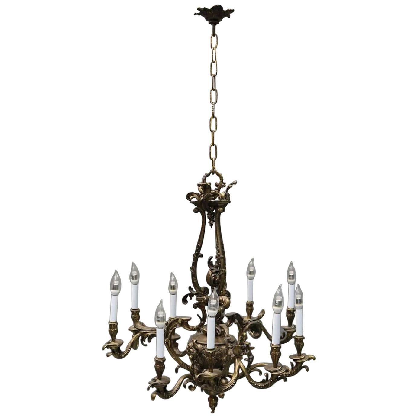 Early 20th Century Antique Rustic Carved Pine French Chandelier 8 Light French Early 20th Century Antique Rustic Carved Pine French Chandelier 8 Light French