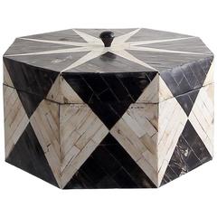 Tessellated Decorative Box of Horn and Bone in Star Pattern